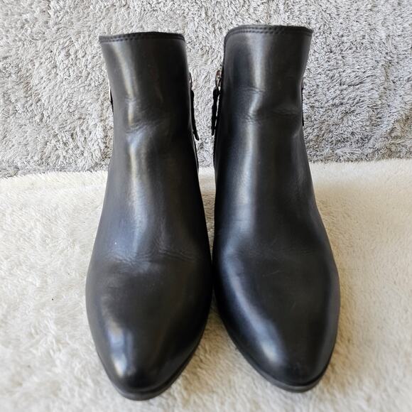 Frye Women Judith Leather Dual Zip Fashion Heeled Ankle Booties Size 8.5M Black - Picture 2 of 8